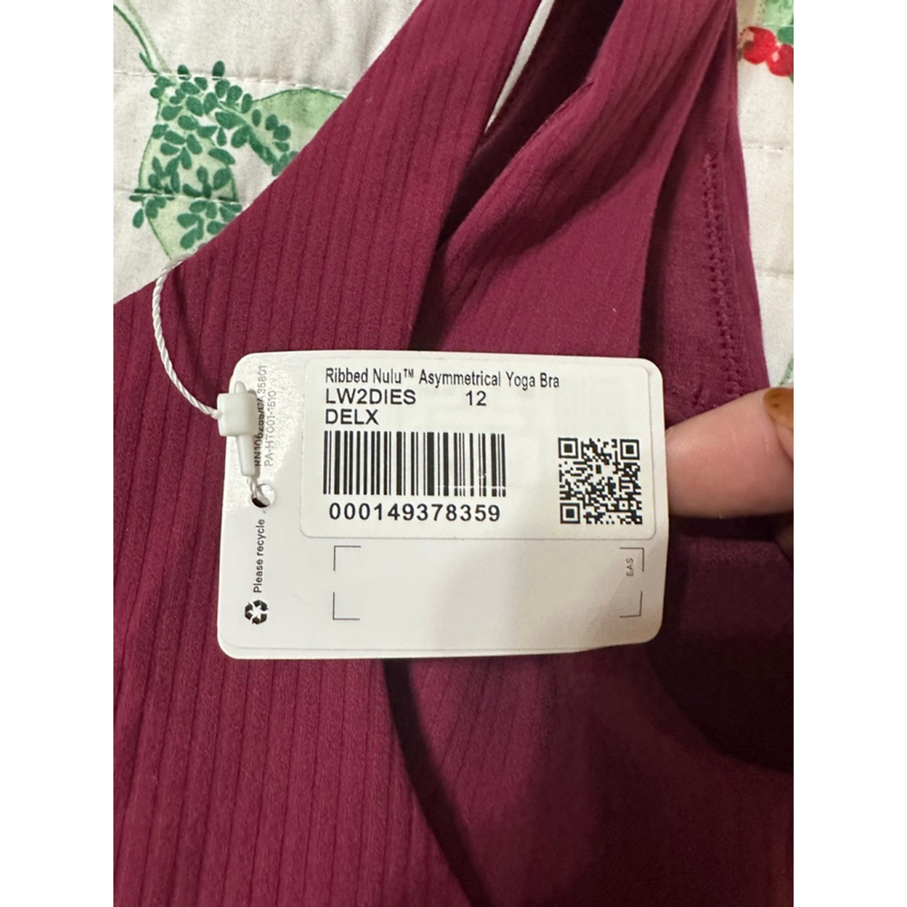 Lululemon Ribbed Nulu Asymmetrical Yoga Bra *Light Support size 12 - Picture 5 of 5